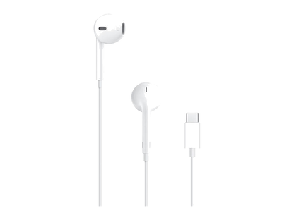 אוזניות EarPods מקוריות עם מחבר USB-C (רקע שקוף)