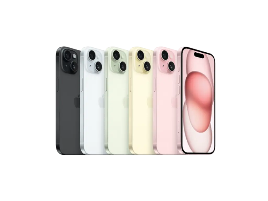 iPhone 15 Plus תצוגה במגוון צבעים