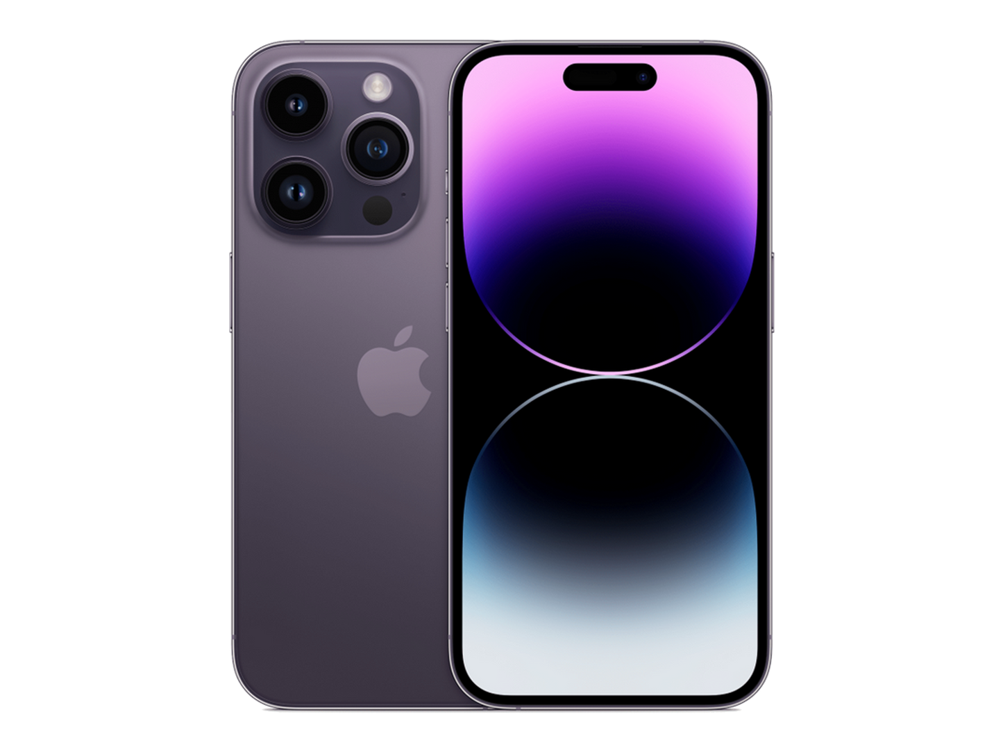 iPhone 14 Pro תצוגה בצבע סגול כהה