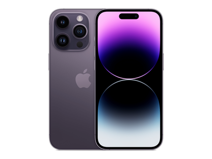 iPhone 14 Pro תצוגה בצבע סגול כהה