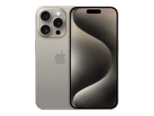 iPhone 15 Pro תצוגה בצבע אפור טבעי