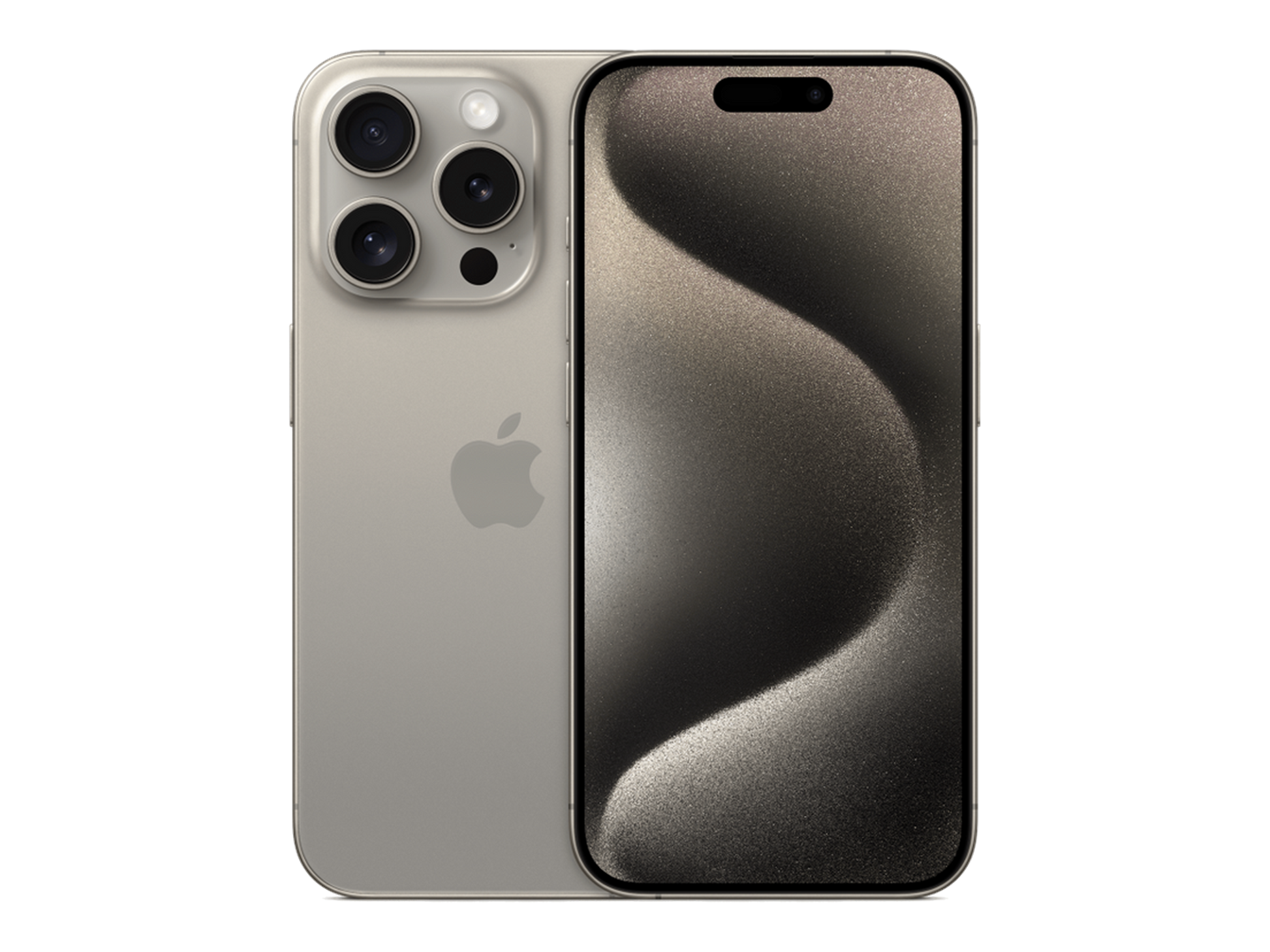 iPhone 15 Pro תצוגה בצבע אפור טבעי