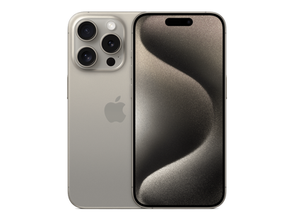 iPhone 15 Pro תצוגה בצבע אפור טבעי