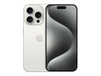 iPhone 15 Pro תצוגה בצבע לבן
