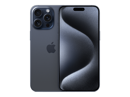 iPhone 15 Pro Max תצוגה בצבע כחול