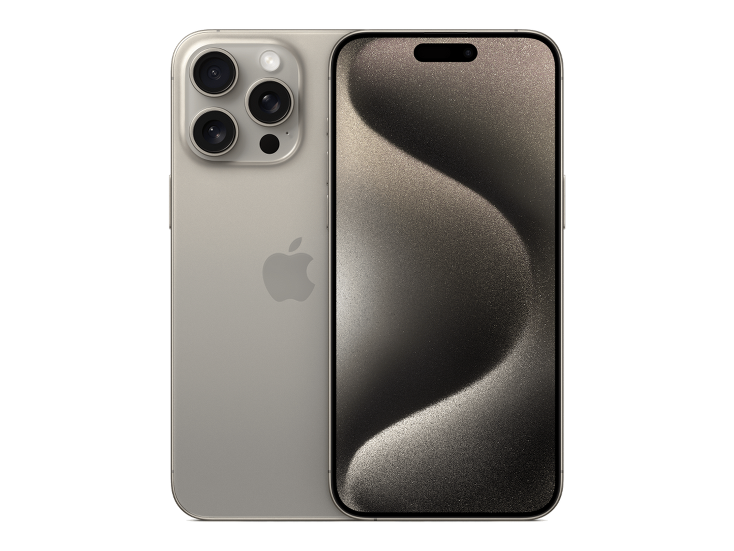 iPhone 15 Pro Max תצוגה בצבע אפור טבעי