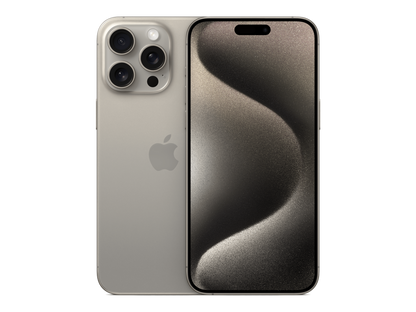 iPhone 15 Pro Max תצוגה בצבע אפור טבעי