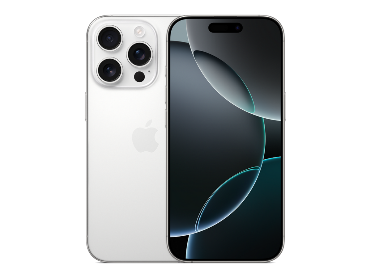 iPhone 16 Pro תצוגה בצבע לבן