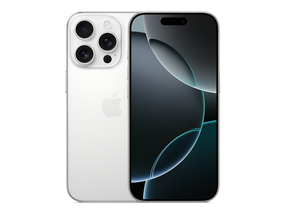 iPhone 16 Pro תצוגה בצבע לבן