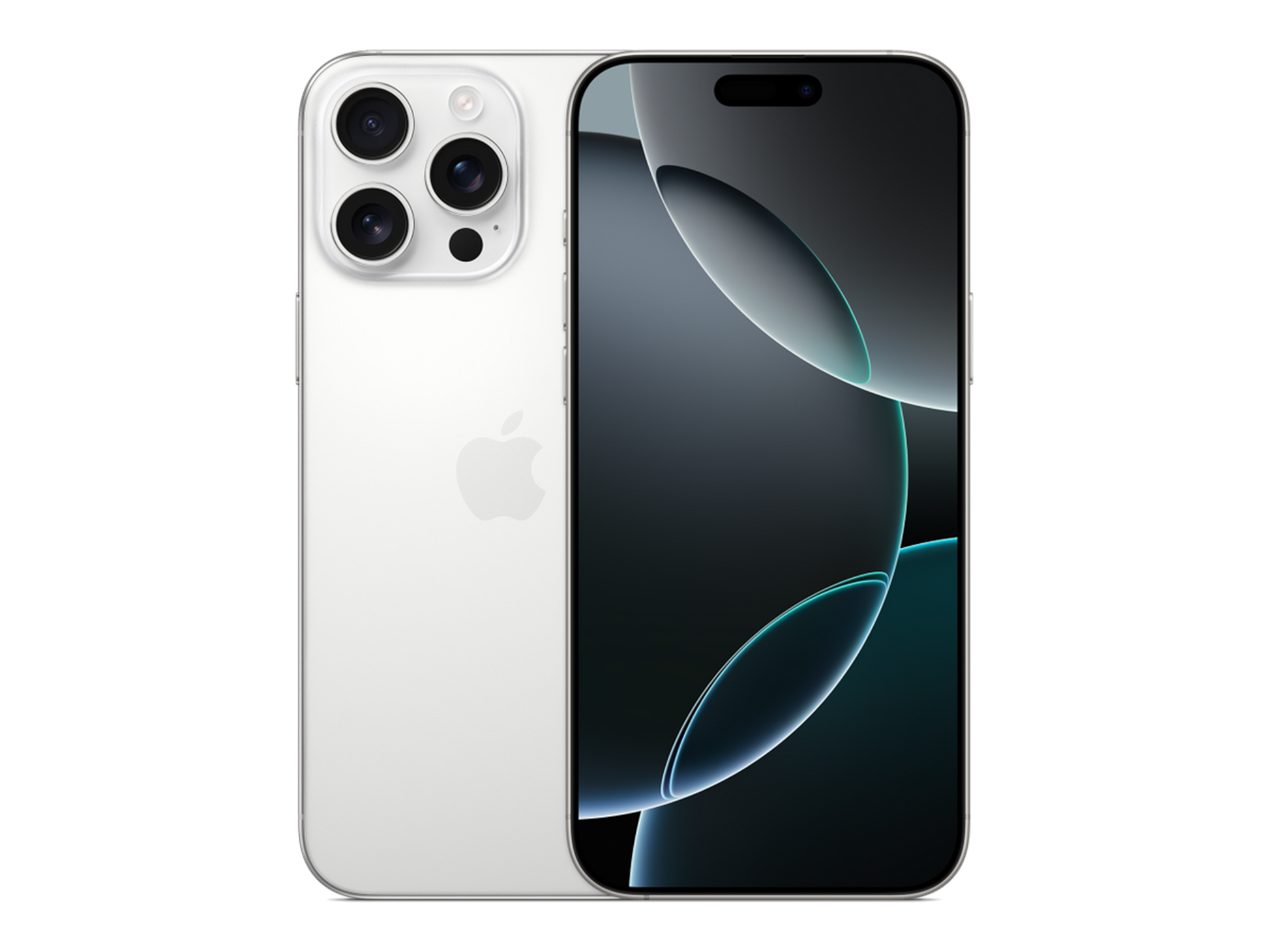 iPhone 16 Pro Max תצוגה בצבע לבן