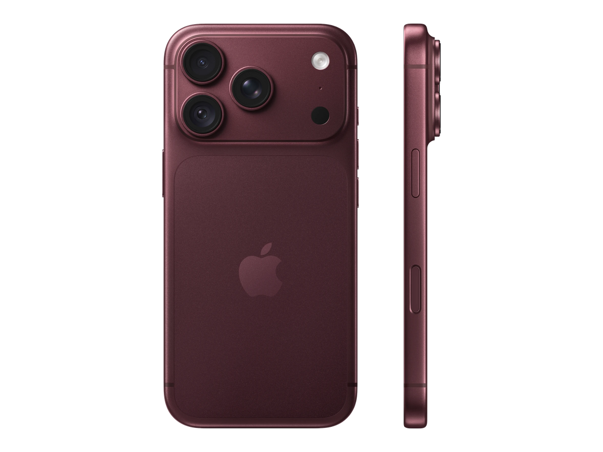 iPhone 18 Pro בצבע בורדו, מבט מהצד