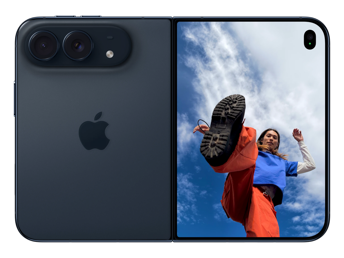 iPhone Duo בצבע כחול לילה, תקריב מערכת המצלמות
