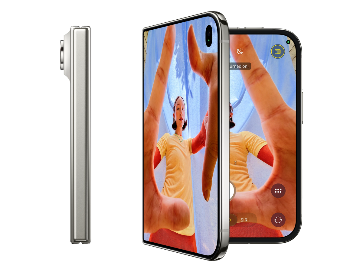iPhone Duo בצבע לבן, מבט מהצד