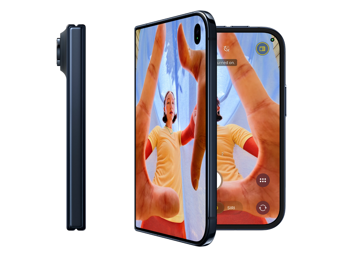 iPhone Duo בצבע כחול לילה, מבט מהצד