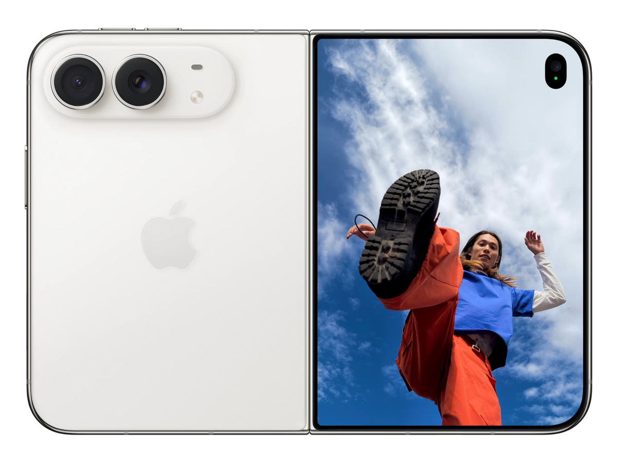 iPhone Duo בצבע לבן, תקריב מערכת המצלמות